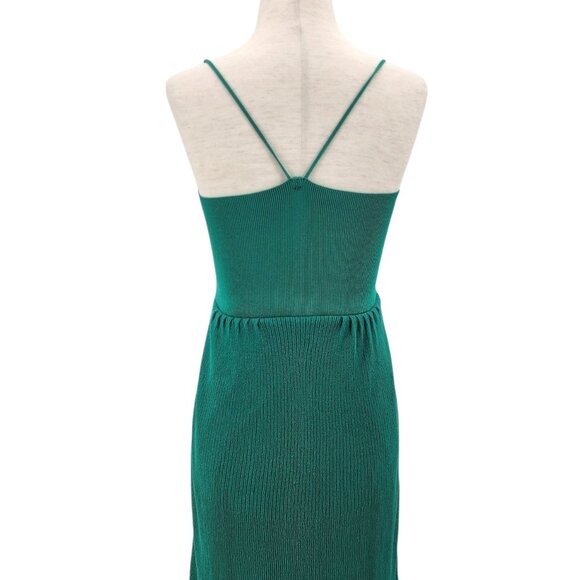 Sandro Paris Womens 6 - 38 Dress Roxana Maxi Scalloped Green Knit Cocktail Party - Picture 6 of 12